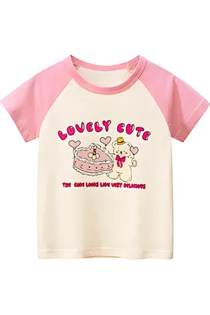 BAESD Girls Typography Printed T-shirt