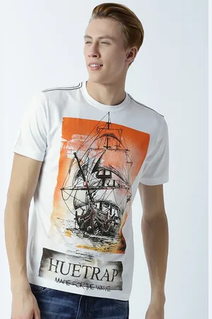 Huetrap Men White Printed T-shirt