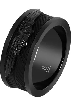 Police Men Black Onset Ring