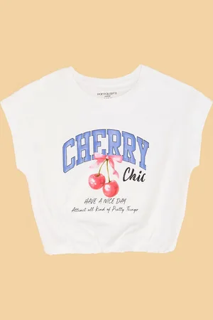 Pantaloons Girls Graphic Printed Round Neck Cotton T-shirt