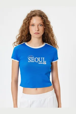Koton Women Typography Printed Round Neck Cotton T-shirt