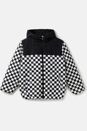 Benetton Boys Checked Hooded Long Sleeves Tailored Jacket