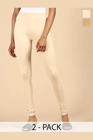 De Moza Pack Of 2 Cotton Churidar Length Leggings