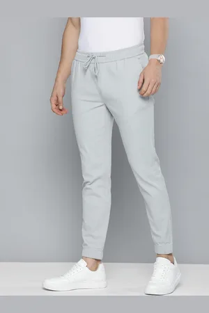 Mast & Harbour Men Blue Solid Mid-Rise Joggers Trousers