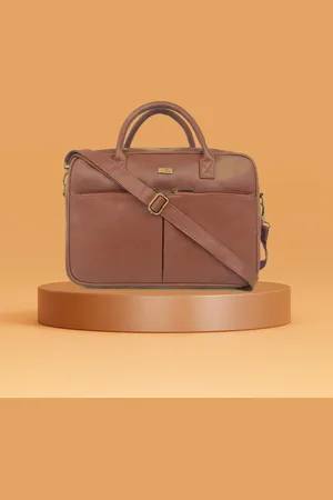 yelloe Men Tan Brown Laptop Bag
