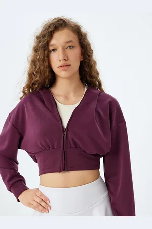 Koton Women Zip Detail Hooded Sweatshirt