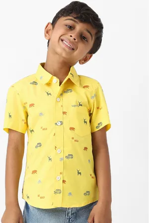 Nauti Nati Boys Standard Opaque Striped Casual Shirt