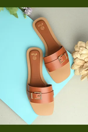 Styli Women Open Toe Flats with Buckles