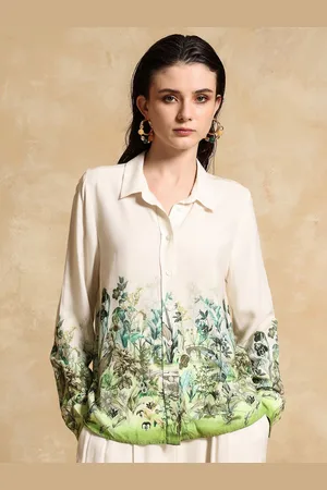 Kazo Women Floral Opaque Printed Party Shirt