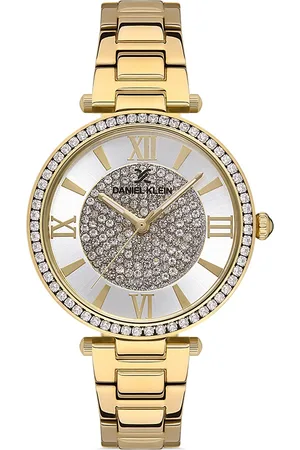 Daniel Klein Premium Women Silver & Gold Toned Dial & Strap Analogue Watch DK.1.13241-2
