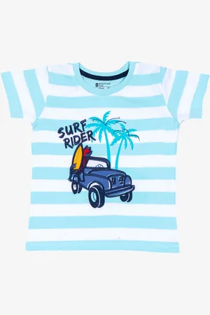 BodyCare Boys Striped Round Neck Graphic T-shirt