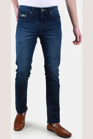 Duke Men Slim Fit Mid-Rise Light Fade Clean Look Stretchable Jeans