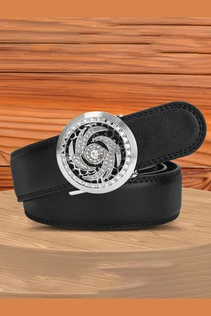 Winsome Deal Men Textured Slider Buckle Closure Casual Belt
