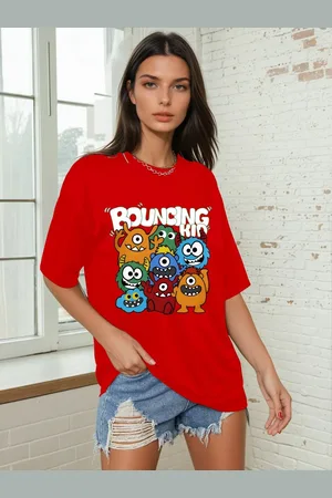 Corsica Women Graphic Printed Round Neck Oversized T-shirt