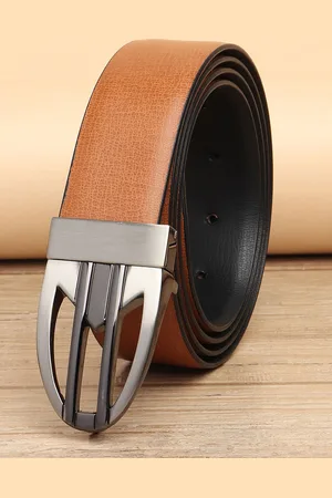 Winsome Deal Men Push Pin Closure Textured Formal Belt