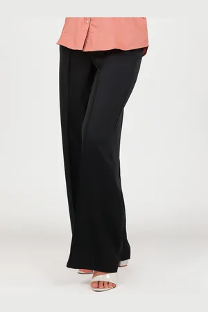 Blue Bird Women Relaxed Loose Fit High-Rise Pleated Parallel Trousers