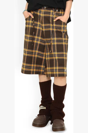 DressBerry Women Regular Fit Checked Culottes Trousers