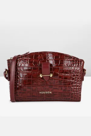 Hidesign Suzette-Patent Croco Textured Animal Print Sling Bag