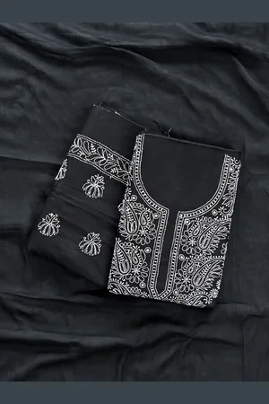 Seva Chikan Ethnic Motifs Embroidered Lucknowi Chikankari Unstitched Dress Material