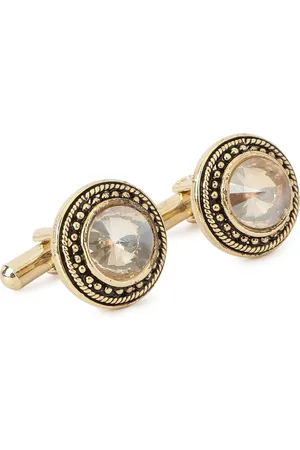 Alvaro Castagnino Gold-Toned & Black Metal & Stone Cufflink