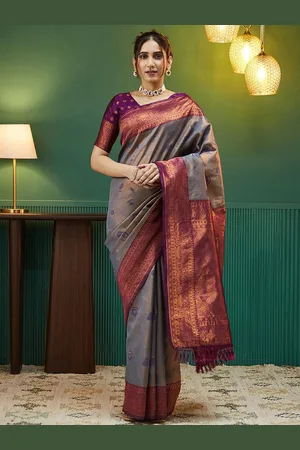 Satrani Woven Design Zari Pure Silk Banarasi Saree