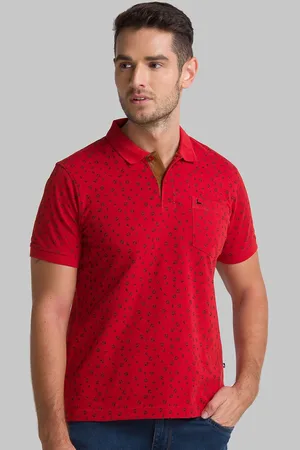 Parx Men Orange Regular Fit Polo Abstract Printed T-shirt