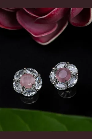 HOUSE OF ARLI Gold-Plated Circular Studs Earrings
