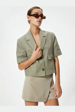 Koton Women Solid Longline Tailored Jacket