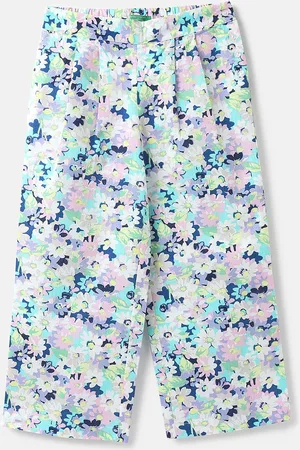 Benetton Girls Cotton Floral Printed Trousers
