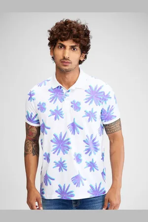 SPYKAR Men Floral Printed Polo Collar Tropical Slim Fit T-shirt