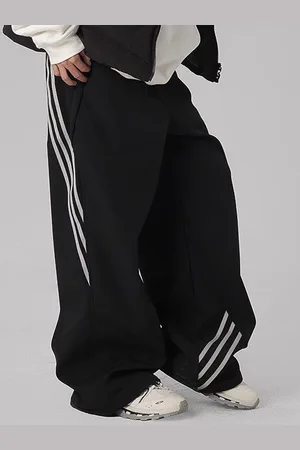 DressBerry Women Side Striped Loose Fit Mid-Rise Trousers