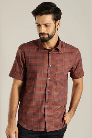 Indian Terrain Men Slim Fit Tartan Checks Opaque Checked Casual Shirt