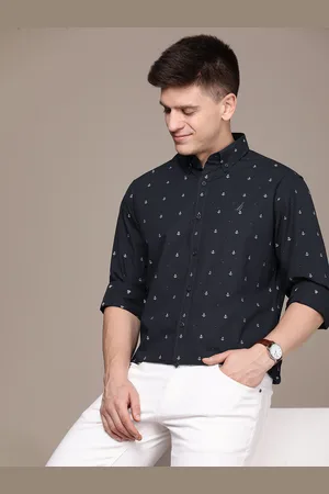 Nautica Men Classic Pure Cotton Printed Casual Shirt