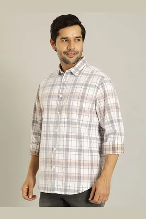 Indian Terrain Men Slim Fit Tartan Checks Opaque Checked Casual Shirt