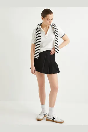 Koton Women Striped V-Neck T-shirt