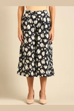 De Moza Women Floral Printed Culottes Trousers