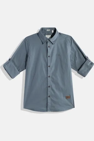 Roadster Boys Slim Fit Solid Opaque Stretchable Casual Shirt