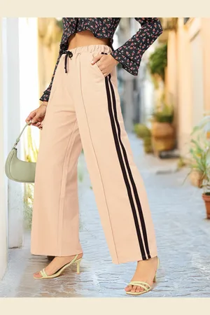 DressBerry Women Street Smart Side Stripes Pleated Flared Trousers