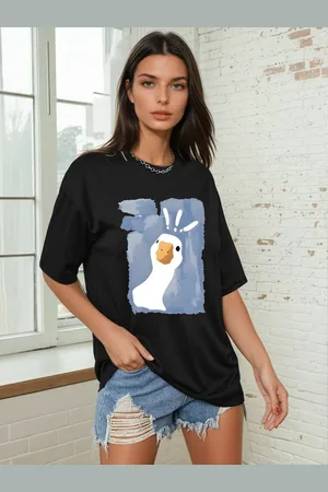 Corsica Women Graphic Printed Round Neck Oversized T-shirt
