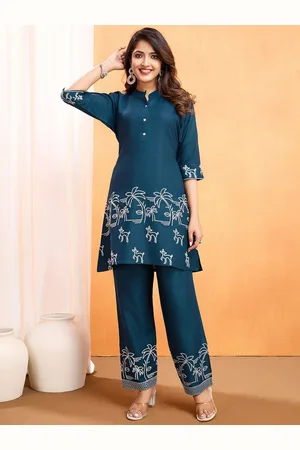 DIVASTRI Women Ethnic Motifs Embroidered Regular Kurta with Palazzos