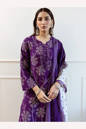 Ishin Women Bandhani Printed Regular Kurta with Trousers & With Dupatta