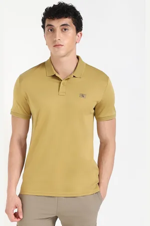 Calvin Klein Men Solid Polo Collar Cotton T-shirt