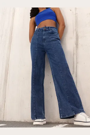 DressBerry Women Edgy Grunge Light Fade Straight Fit Jeans
