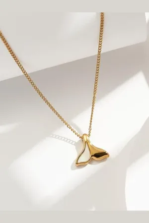 AQUASTREET 18K Antitarnish Waterproof Fishtail Pendant Necklace