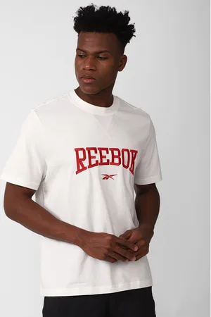 Reebok Men Cl Var Brand Logo-Printed Pure-Cotton T-shirt