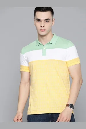Indian Terrain Striped Polo Collar Pure Cotton T-shirt