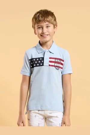 Ralph Lauren Boys Striped Polo Collar Cotton T-shirt