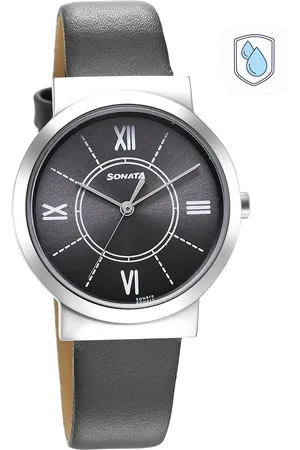 Sonata Women Essential Brass Dial Leather Straps Analogue Watch 87044SL01