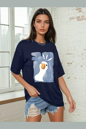 Corsica Women Graphic Printed Round Neck Oversized T-shirt