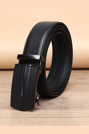 Winsome Deal Men Slider Buckle Closure Textured Formal Belt